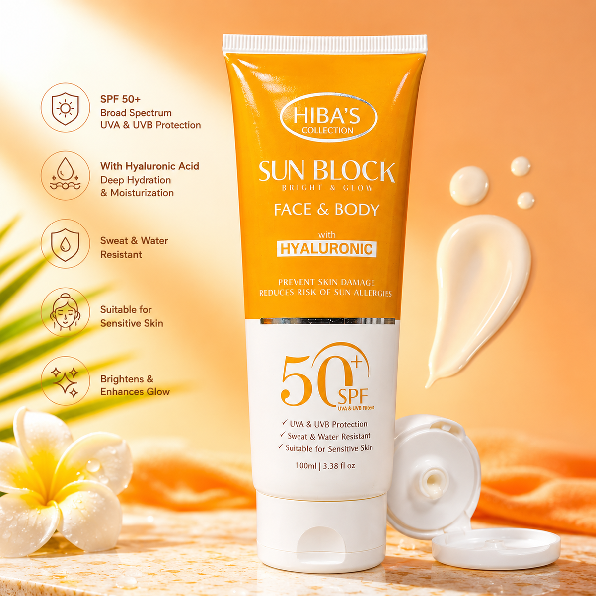 Hiba's Collection Sun Block (Spf 50+) 100 ml
