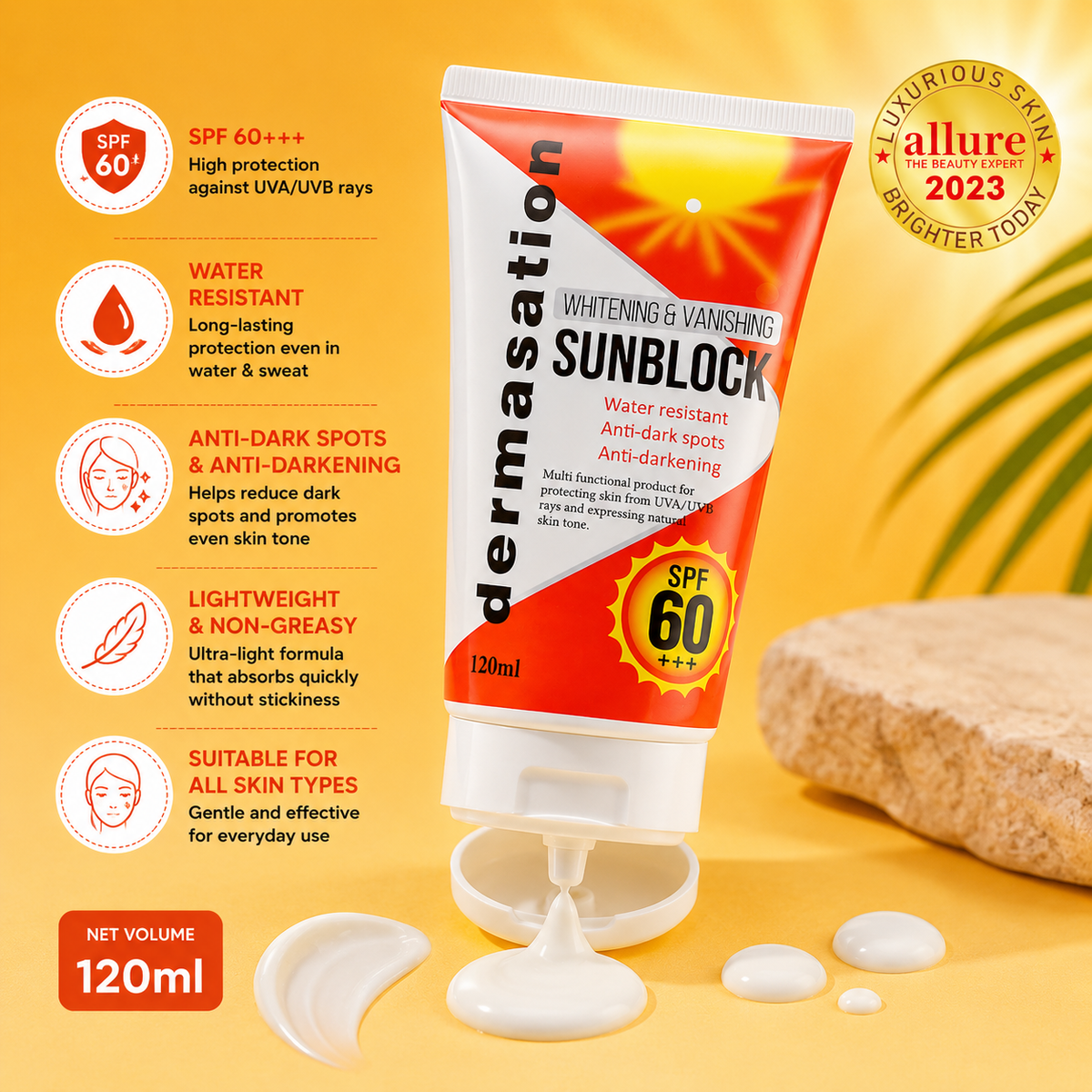 Dermasation Brightening & Vanishing Sun Block SPF 60+++