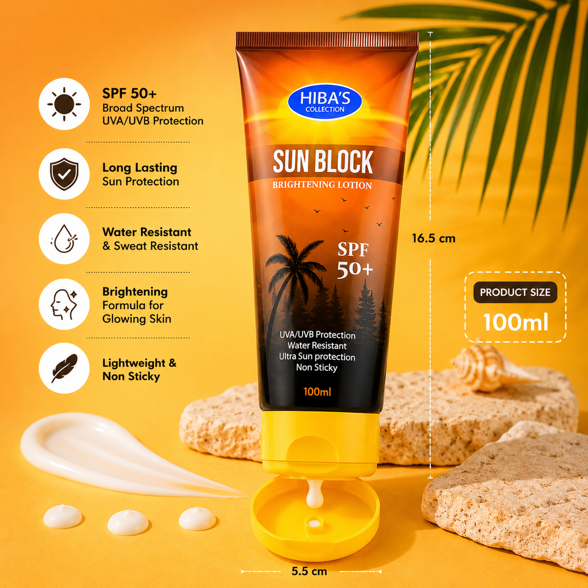 Hiba's Collection Sun Block Brightening Lotion Spf 50+