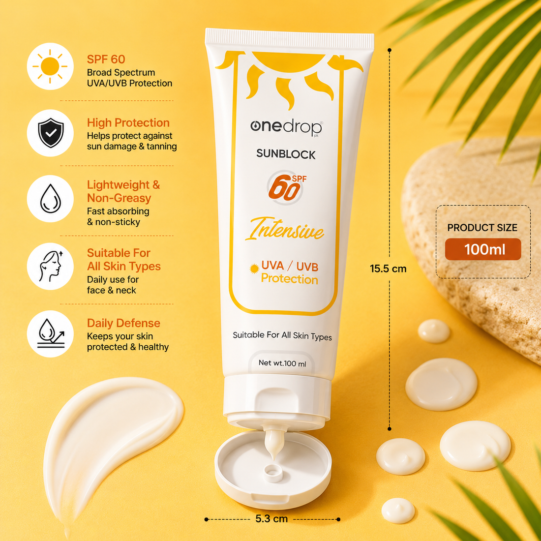 One Drop Sunblock Cream 60spf 100ml