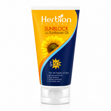 Herbion Natural Sun Block - SPF 50 - Free From White Cast 100ml