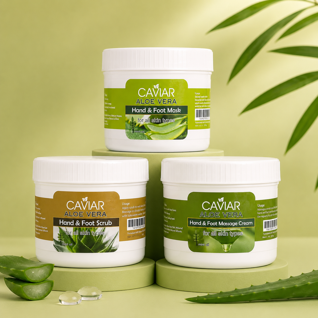 Caviar Aloe Vera Hand & Foot Scrub 300ml & 550ml | VYBEÂ®