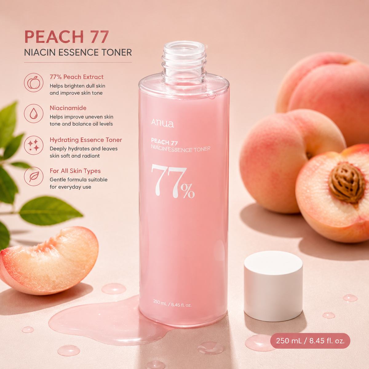 Anua - Peach 77 Niacin Essence Toner - 250ml