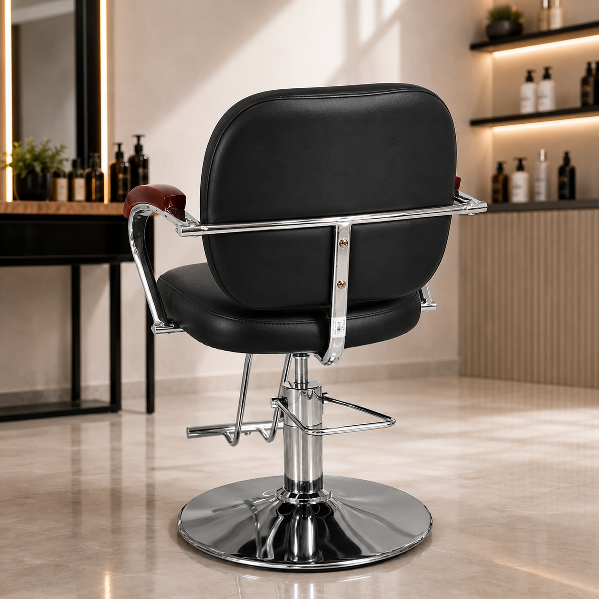 Premium Hydraulic Salon Styling Chair with Footrest â€“ Black | VYBEÂ®
