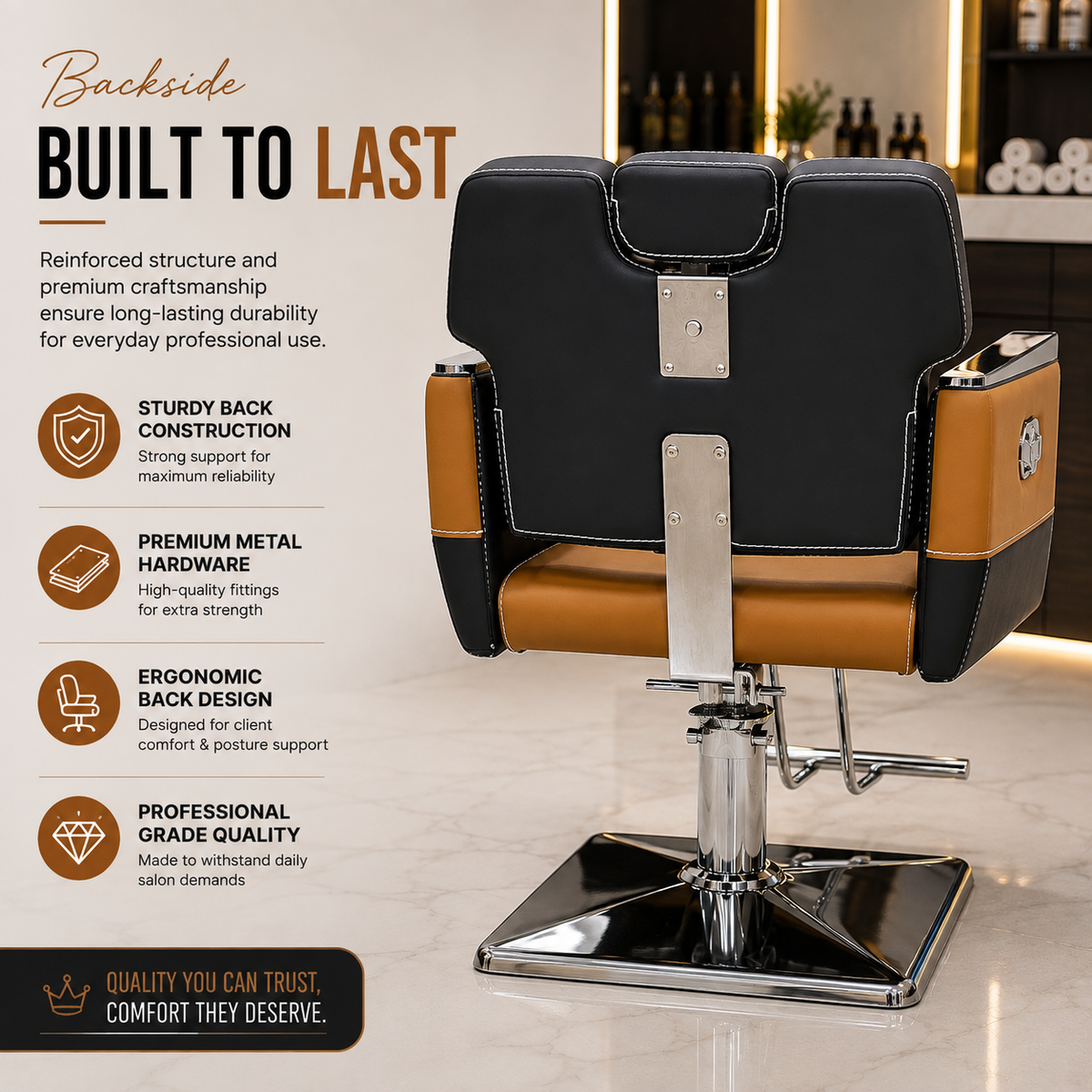 Professional Hydraulic Reclining Barber Chair for Barbershop & Salon | VYBEÂ®