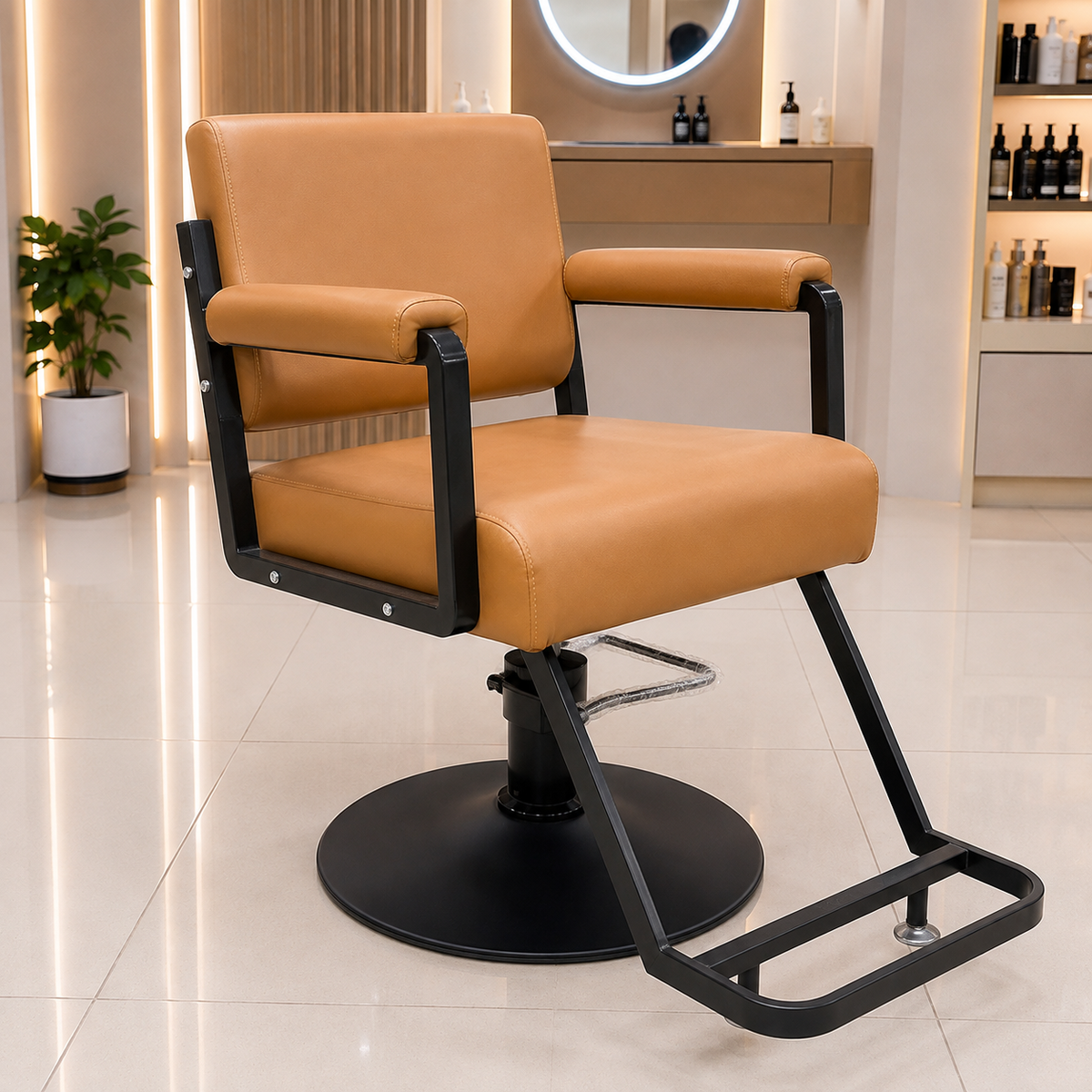 Premium Hydraulic Salon Styling Chair with Footrest, PU Leather Barber & Beauty Chair for Hair Salon Spa | VYBEÂ®