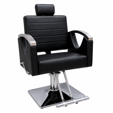 Professional Hydraulic Salon Styling Chair with Adjustable Headrest & Square Chrome Base | VYBEÂ®