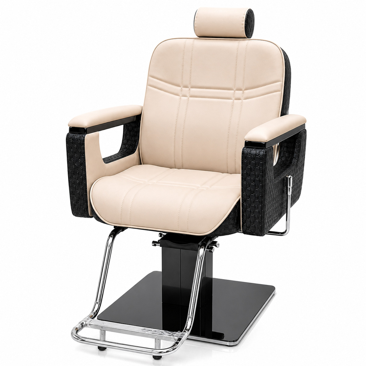 Premium Hydraulic Barber Chair with Adjustable Headrest & Square Base for Salon & Barbershop | VYBEÂ®