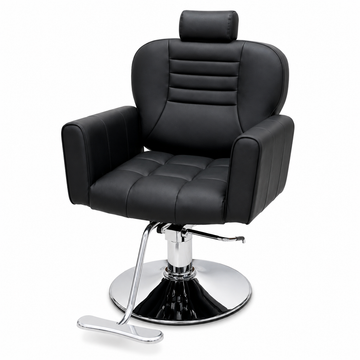 Professional Hydraulic Salon Styling Chair with Adjustable Headrest, 360Â° Swivel & Heavy-Duty Chrome Base | VYBEÂ®