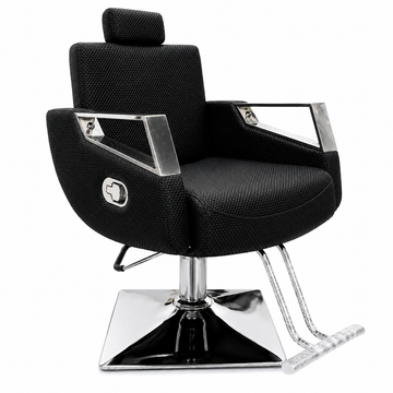 Professional Reclining Hydraulic Barber Chair with Adjustable Headrest, Premium PU Leather & Heavy-Duty Square Base | VYBEÂ®