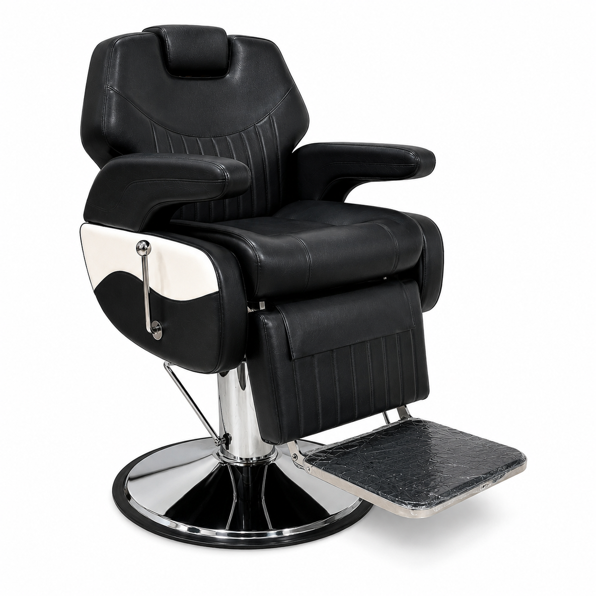 Professional Reclining Hydraulic Barber Chair with Adjustable Headrest, Premium PU Leather & Heavy-Duty Hydraulic Base | VYBEÂ®