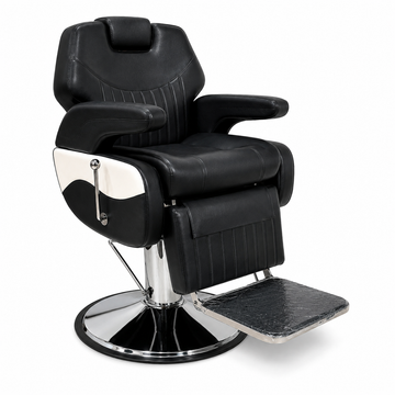 Professional Reclining Hydraulic Barber Chair with Adjustable Headrest, Premium PU Leather & Heavy-Duty Hydraulic Base | VYBEÂ®