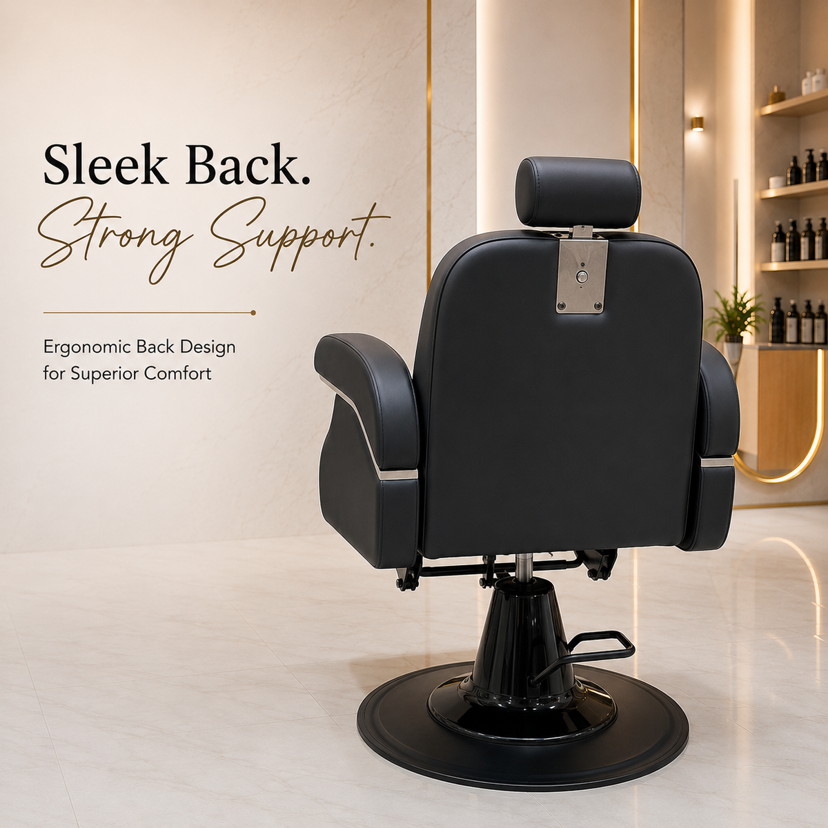 Luxury Professional Hydraulic Barber Chair with Adjustable Headrest & Reclining Backrest | VYBEÂ®