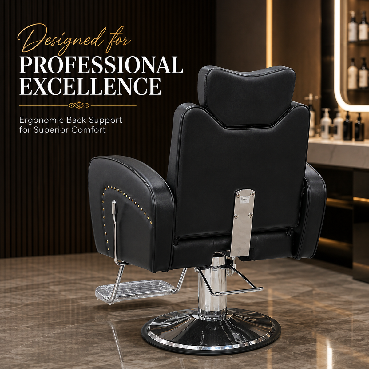 Professional Hydraulic Salon Styling Chair with PU Leather & Footrest VYBEÂ®