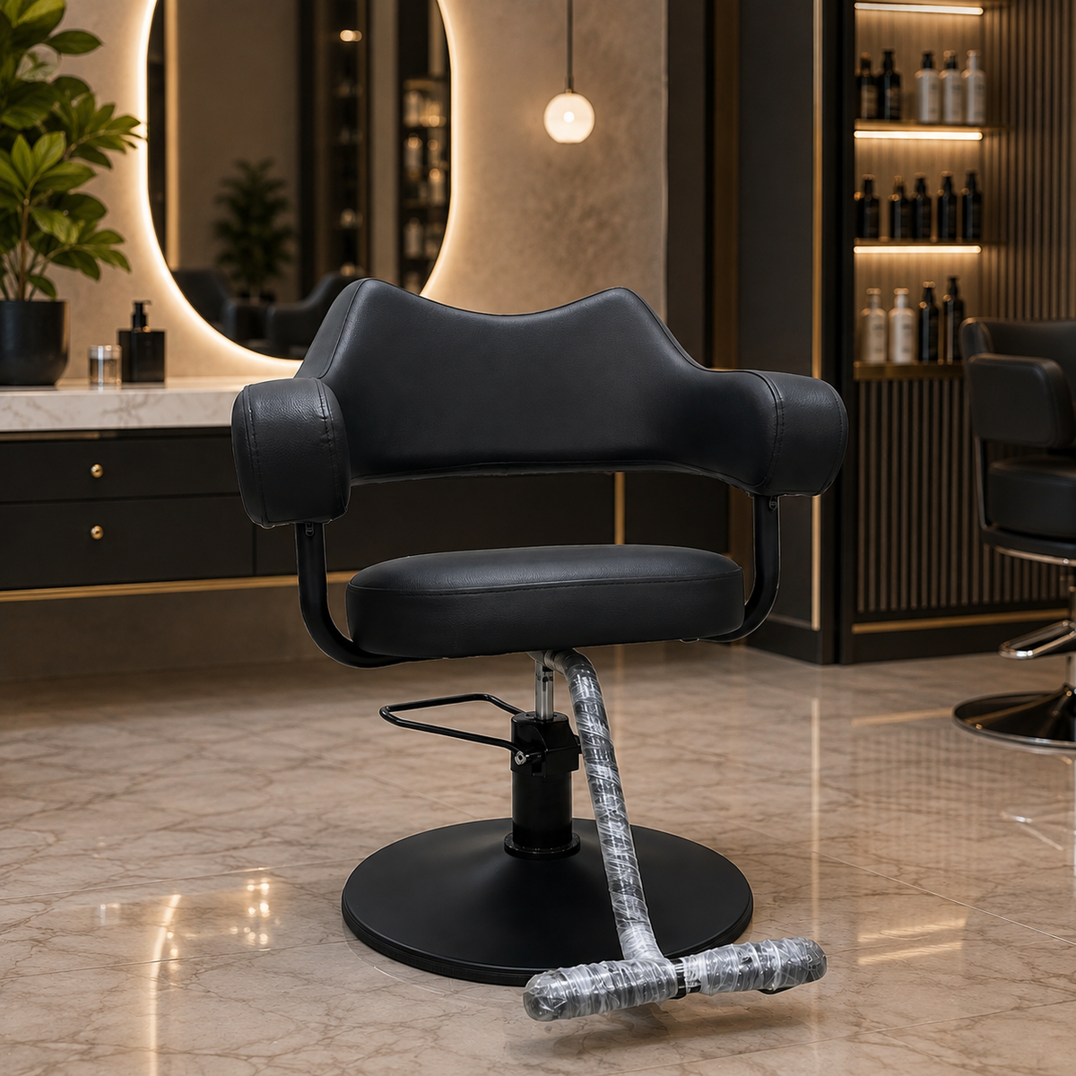 Premium Hydraulic Salon Styling Chair with Ergonomic Backrest & Footrest | VYBEÂ®