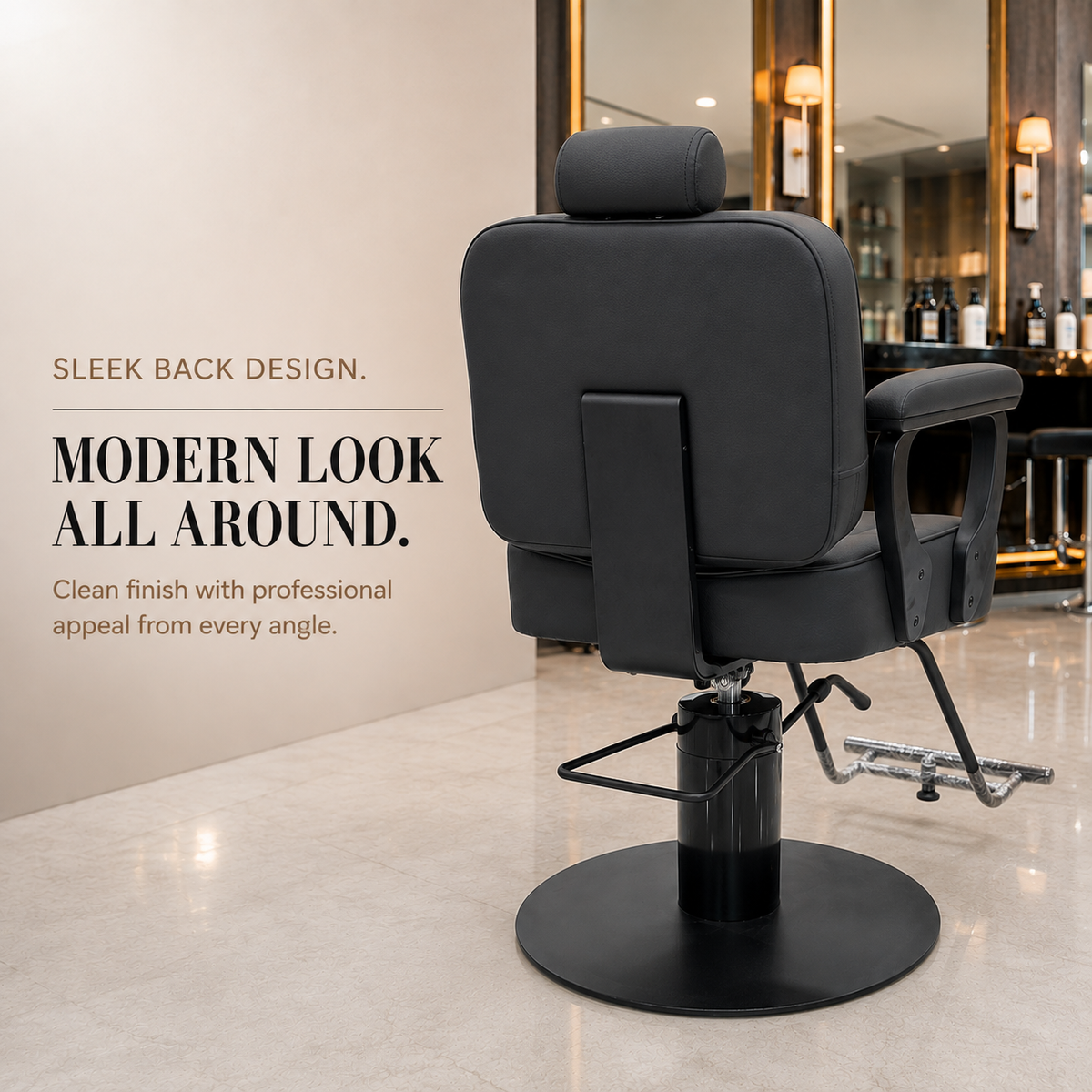 Professional Hydraulic Salon Styling Chair with Adjustable Headrest & Footrest | VYBEÂ®