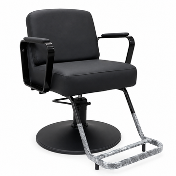 Professional Hydraulic Salon Styling Chair with Footrest & PU Leather Black | VYBEÂ®