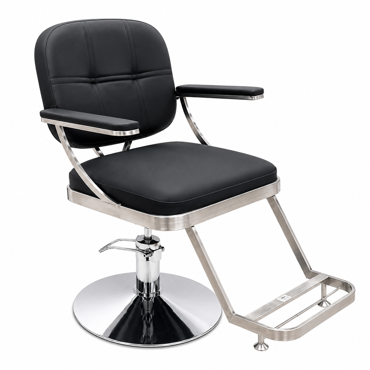 Professional Hydraulic Salon Styling Chair with Metal Armrests, PU Leather, Heavy-Duty Base for Hair & Beauty Salon | VYBEÂ®