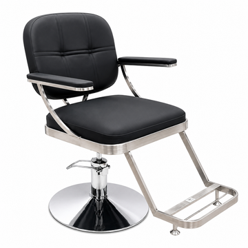 Professional Hydraulic Salon Styling Chair with Metal Armrests, PU Leather, Heavy-Duty Base for Hair & Beauty Salon | VYBEÂ®