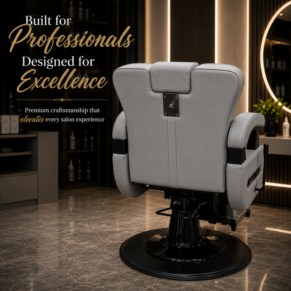 Professional Hydraulic Reclining Barber Chair with Adjustable Headrest & Convertible Bed for Salon, Spa, Facial, Tattoo & Beauty Studio | VYBEÂ®