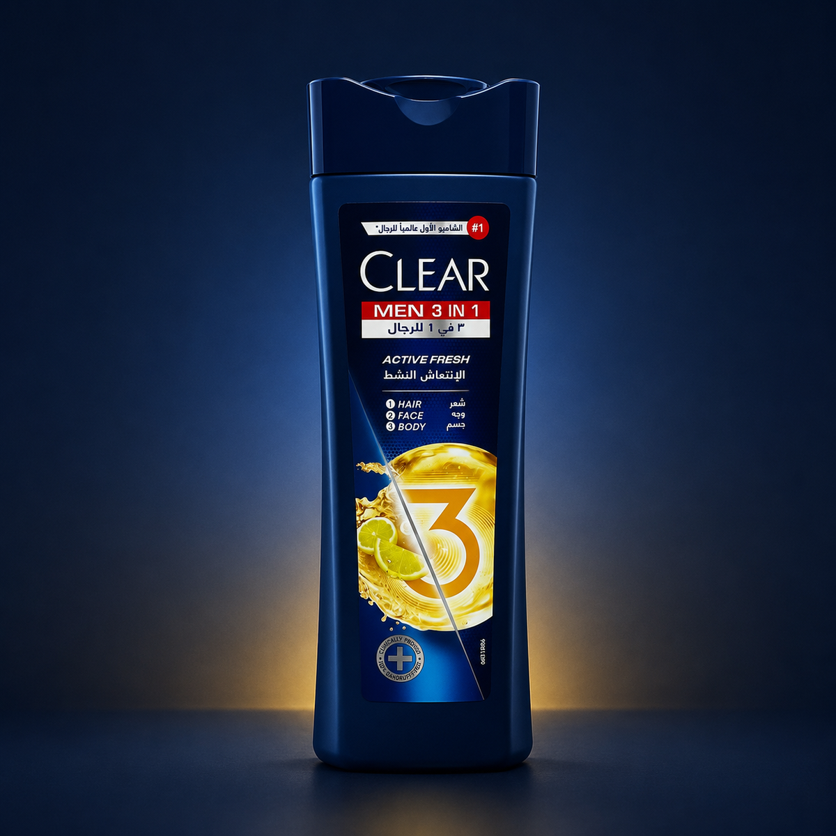 Clear Men 3 in 1 Active Fresh Hair Face & Body Anti-Dandruff Shampoo 400ml VYBEÂ®