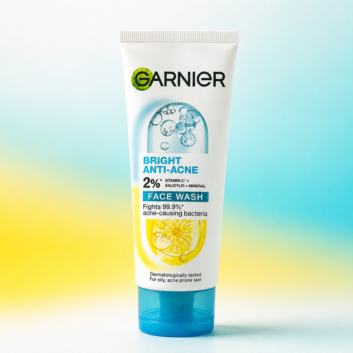 Garnier Bright Anti-Acne Face Wash 2% Vitamin C + Salicylic Acid 100ml | VYBEÂ®