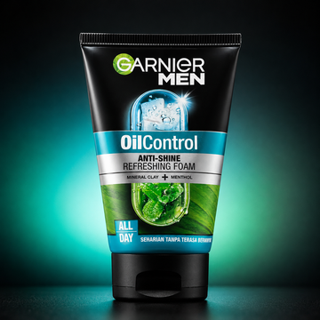 Garnier Men Oil Control Anti-Shine Refreshing Foam Face Wash 100ml | VYBEÂ®