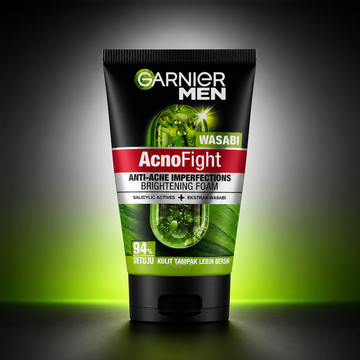 Garnier Men AcnoFight Wasabi Anti-Acne Brightening Foam Face Wash 100ml VYBEÂ®