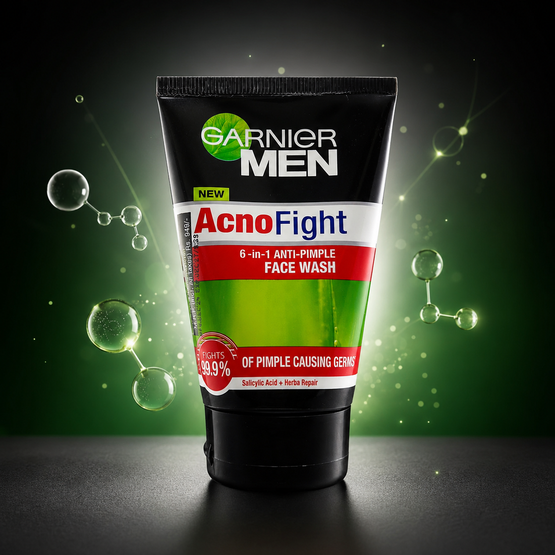 Garnier Men AcnoFight 6-in-1 Anti-Pimple Face Wash (50ml / 100ml) | VYBEÂ®