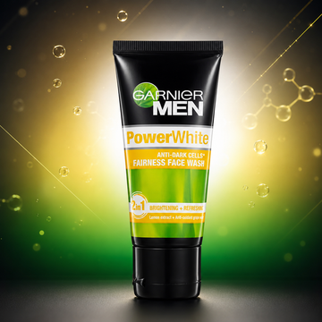 Garnier Men PowerWhite Anti-Dark Cells Brightening Face Wash (50ml / 100ml) | VYBEÂ®