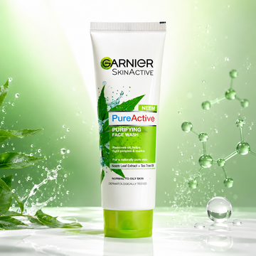 Garnier SkinActive Pure Active Neem Purifying Face Wash for Normal to Oily Skin (50ml / 100ml) | VYBEÂ®
