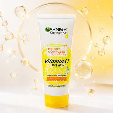 Garnier SkinActive Bright Complete Vitamin C Face Wash (100ml, 50ml) | VYBEÂ®