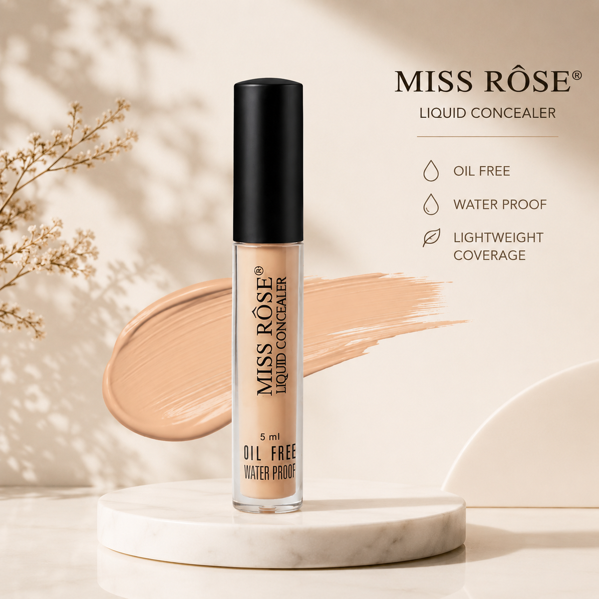 Miss Rose Liquid Concealer Oil Free Waterproof