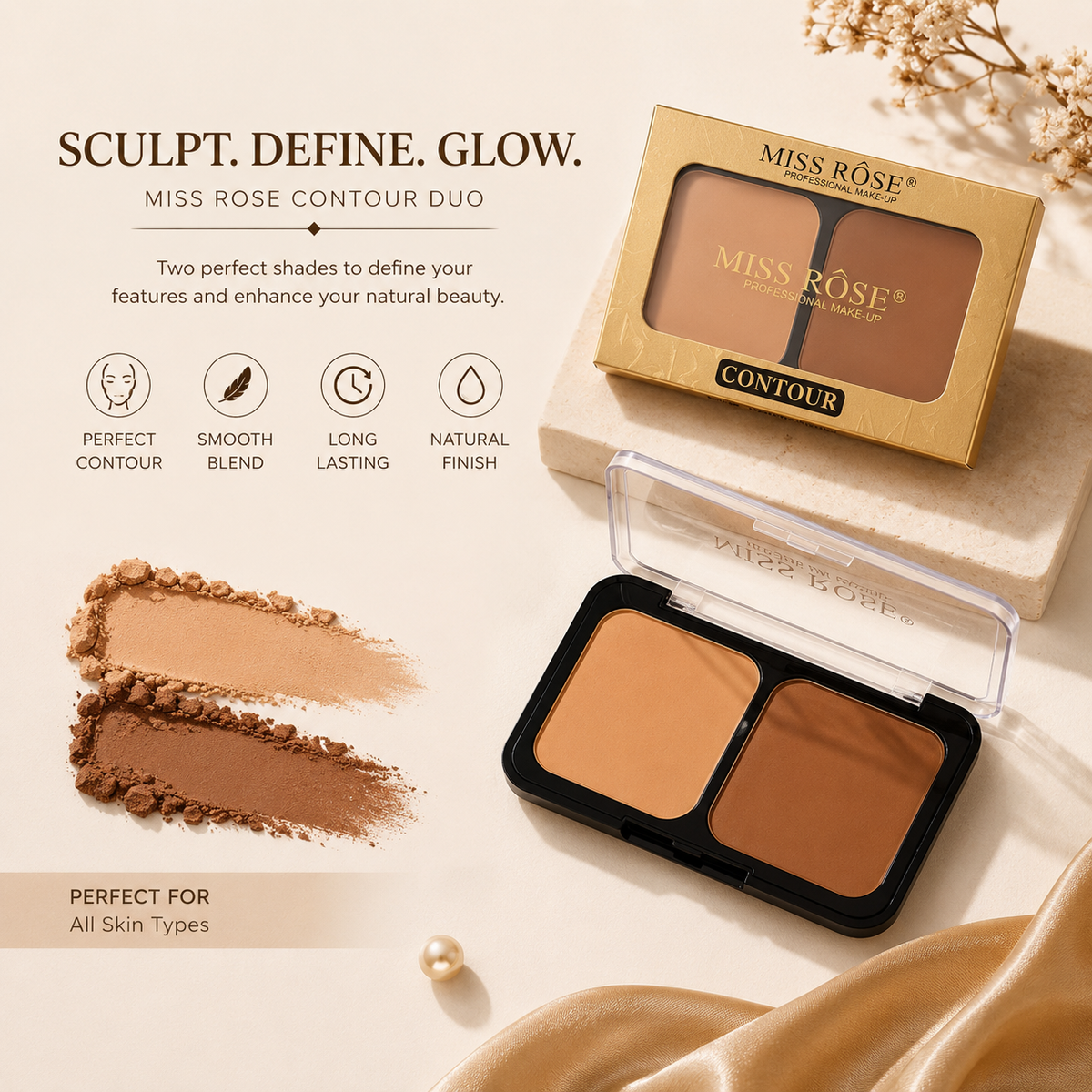 Miss Rose 2 in 1 Contour Palette