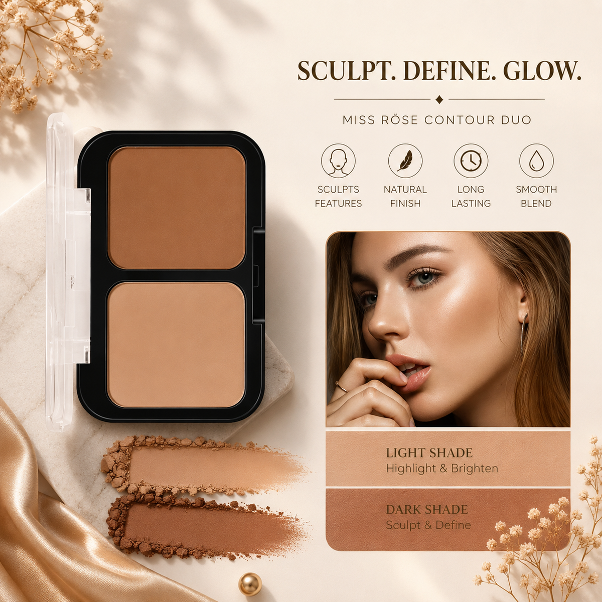 Miss Rose 2 in 1 Contour Palette