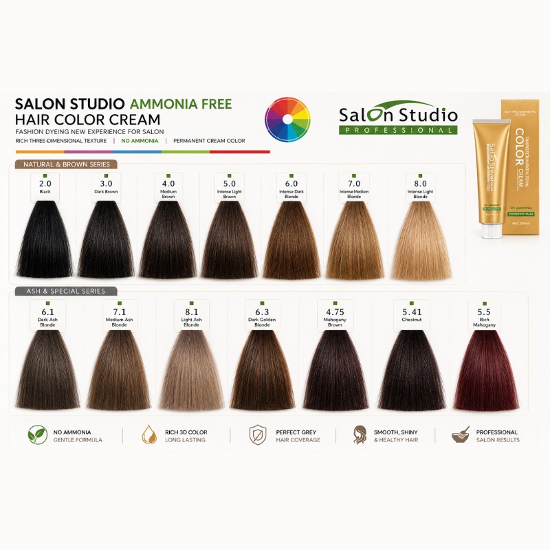 Salon Studio Professional Ammonia-Free Hair Color Cream â€“ 500ml
