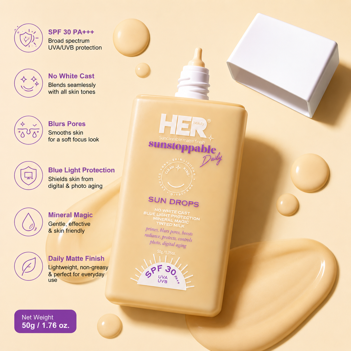 Her Beauty Sunstoppable Daily Sun Drops (SPF 30 +++)