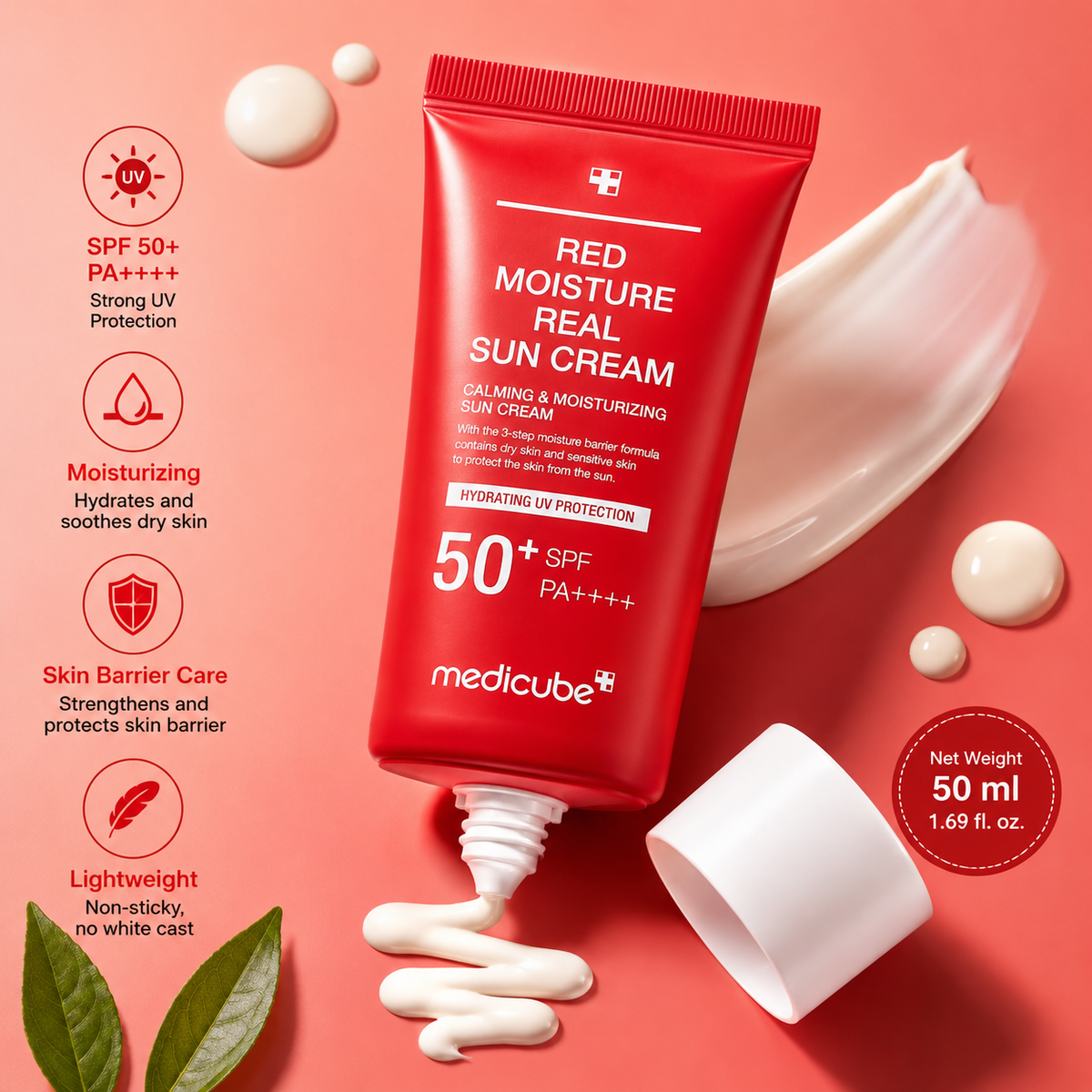 Medicube Red Moisture Real Sun Cream 50+ SPF PA++++